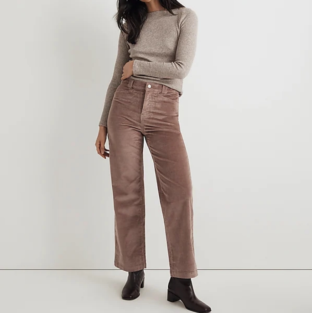 Emmett 2.0 Wide-Leg Pants in Corduroy (light dusty pink)